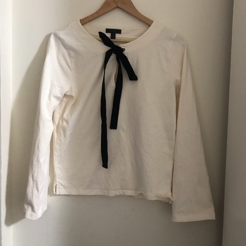 LOFT White Long Sleeve with Bow